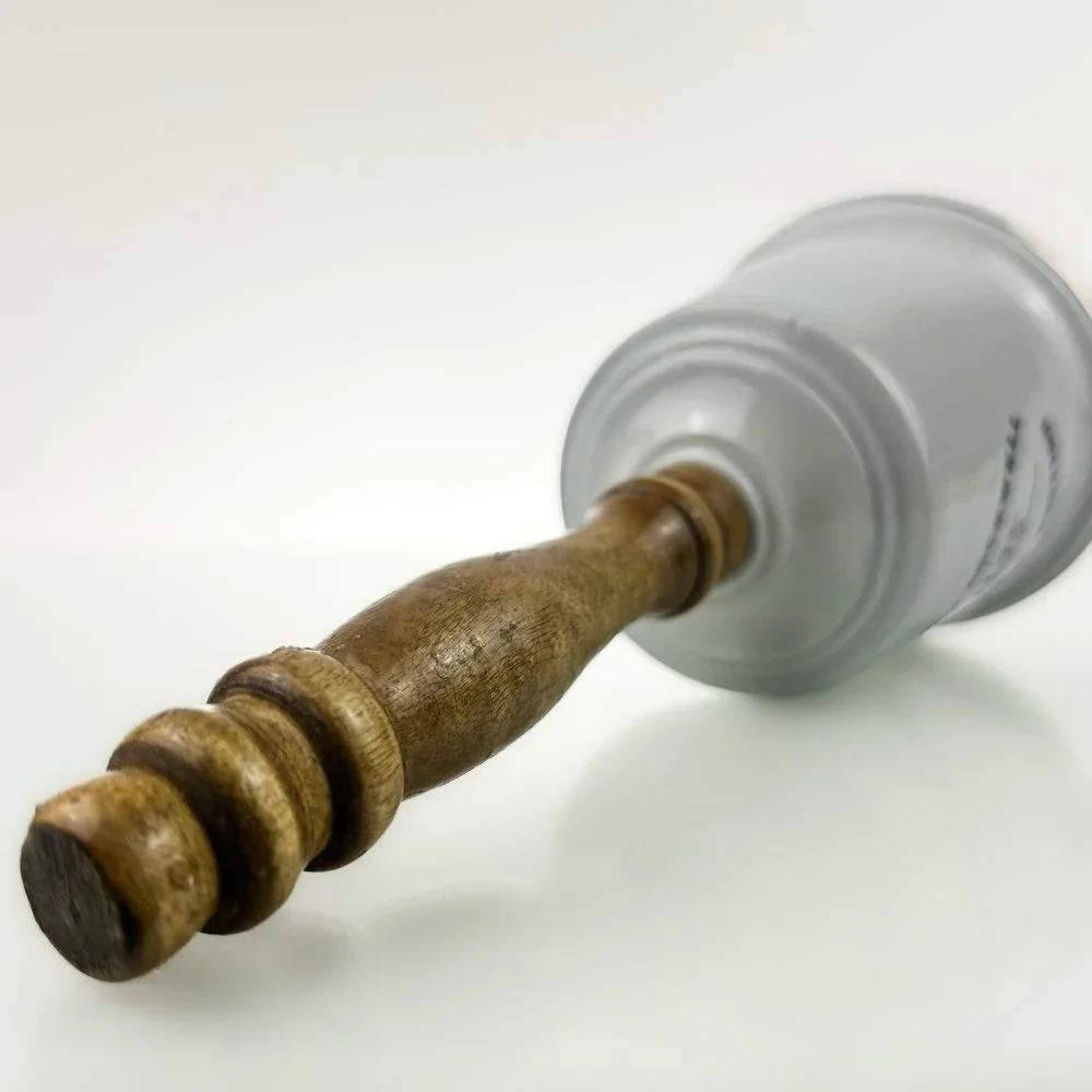Norman Rockwell Porcelain Bell | Illustrated Bell w/ Wooden Handle | Vintage